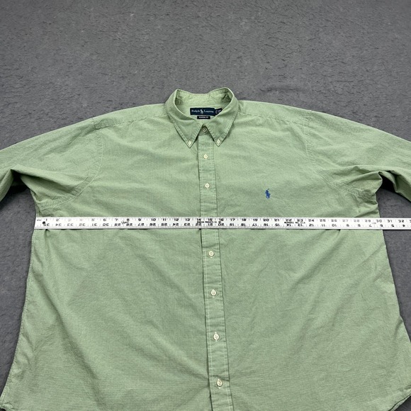 Polo Ralph Lauren Button Up Mens 3XB Big Green Mini Check Pony Preppy Shirt - Picture 5 of 13